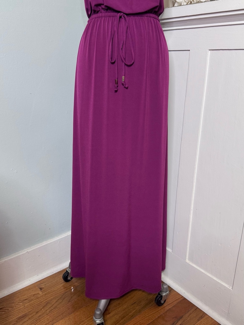 Lane Bryant Purple Halter Maxi Dress Elastic Tie Waist & Rose Gold Detail 22/24 - Picture 3 of 9